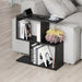 Homemania Modern Side Table with 4 Open Shelves – Silky Black