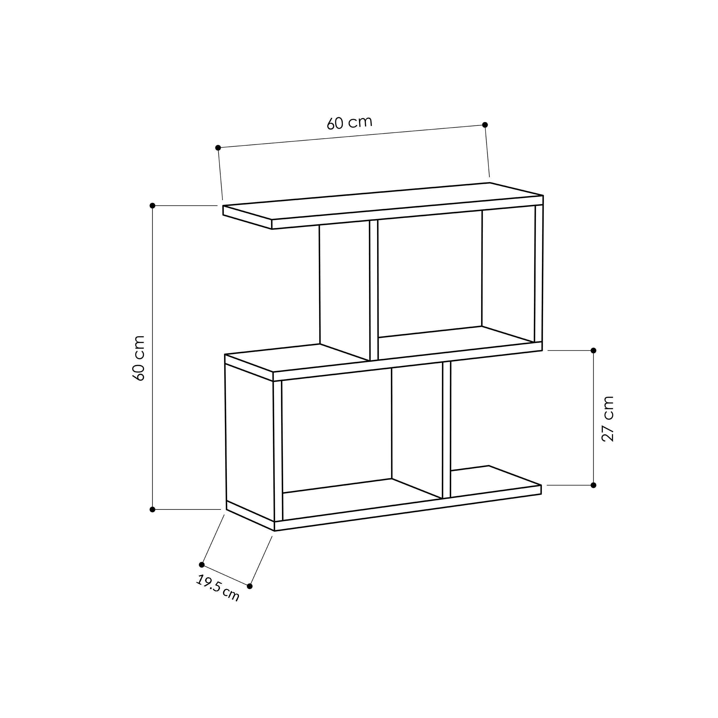 Homemania Modern Side End Coffee Table Multipurpose H 60cm 5 Tier - Decortie