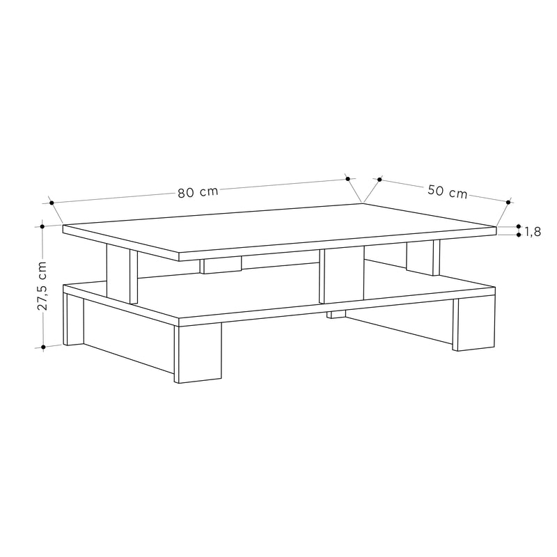  Mansu Modern Coffee Table Multipurpose H 27.5cm - Decortie