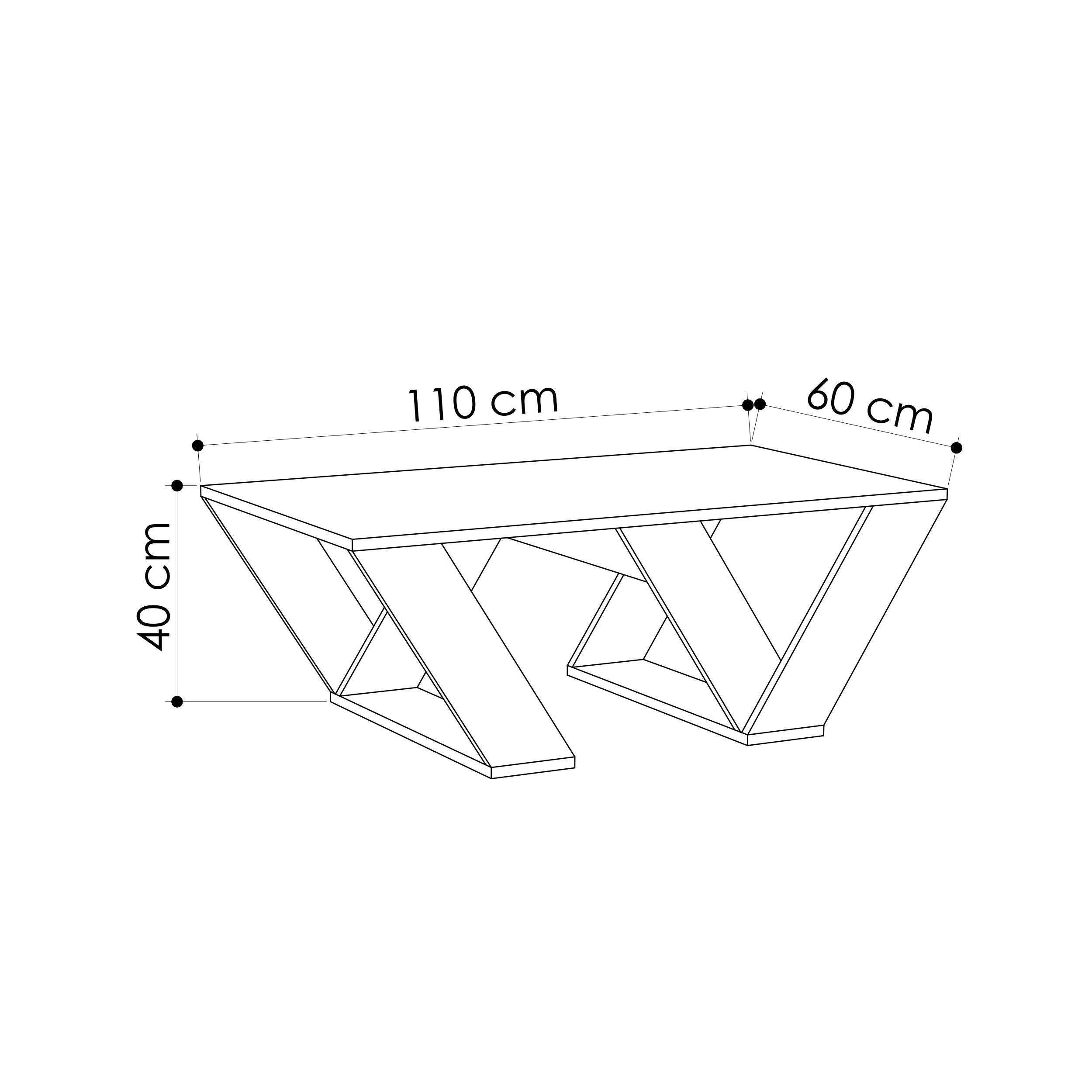 Pipra Modern Coffee Table Multipurpose H 40cm