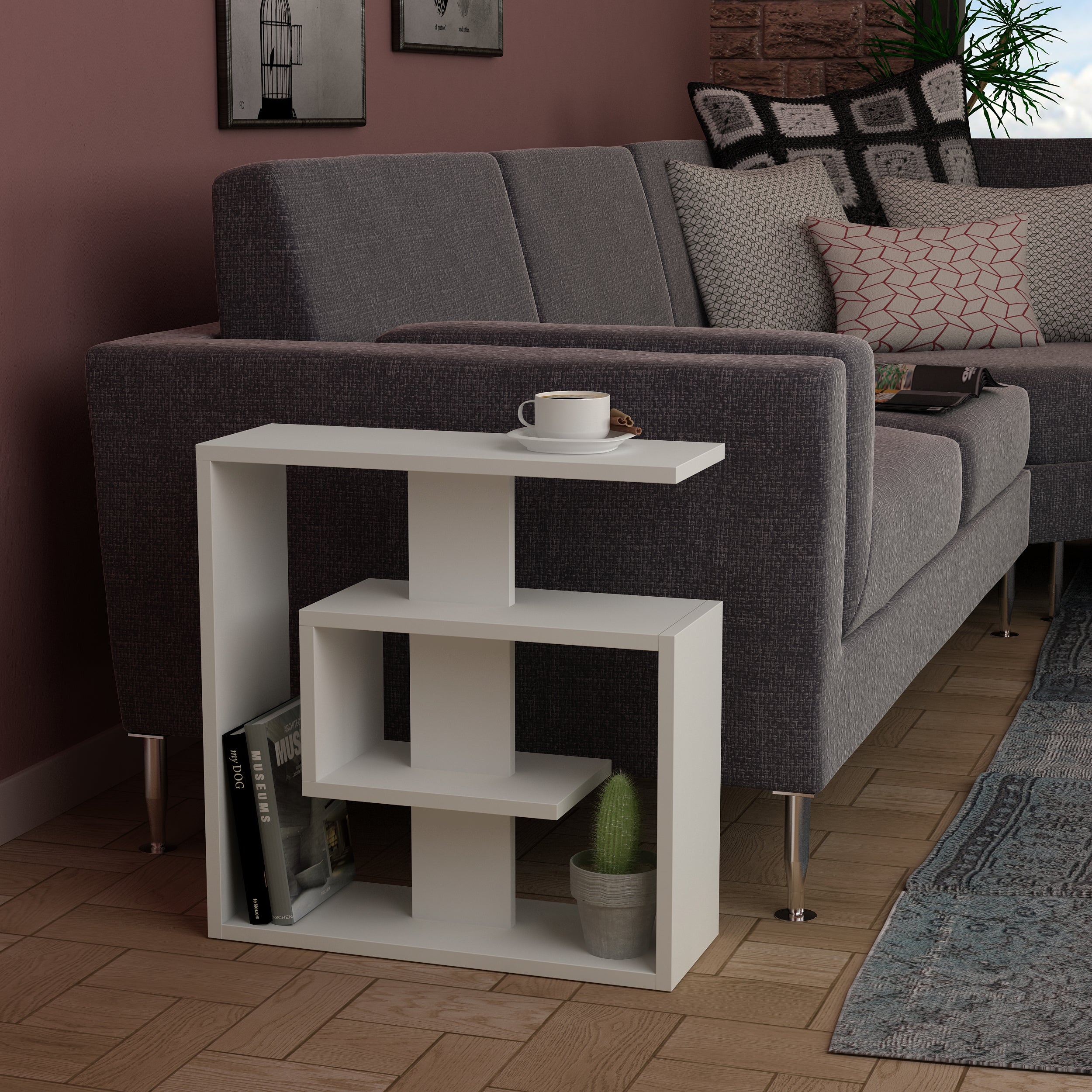 Saly Modern Side End Table Multipurpose With Creativeness H 57cm 3 Tier - Decortie