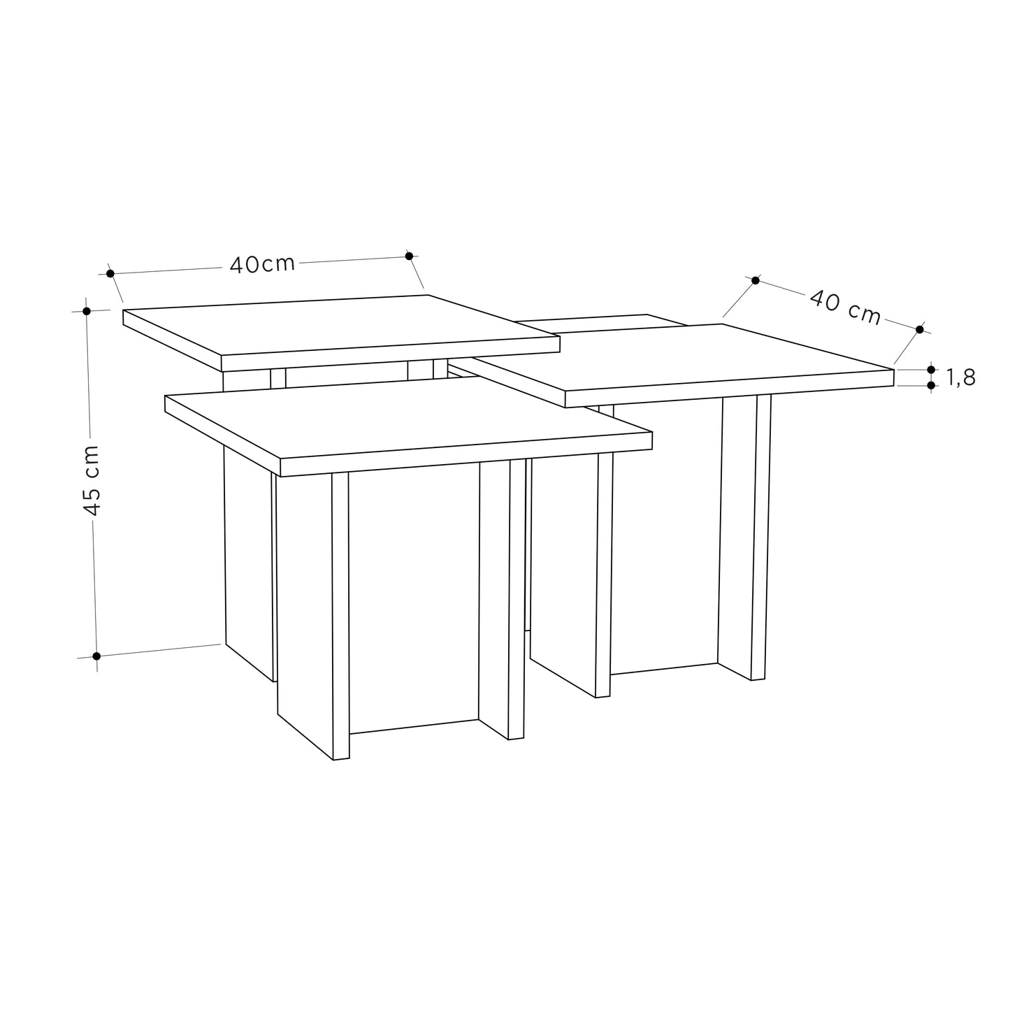 Grade Modern Coffee Table Multipurpose H 45cm