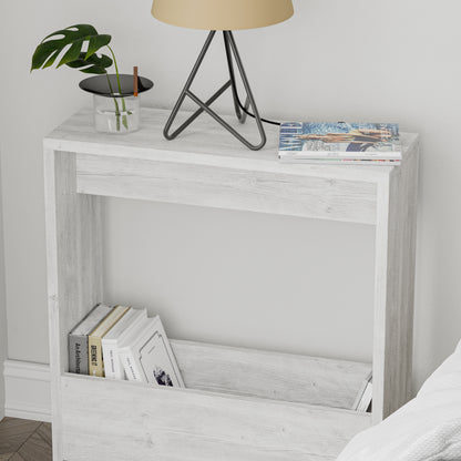 Simpi Modern Side End Table Mocha Grey Multipurpose With Creativeness H 60cm 2 Tier