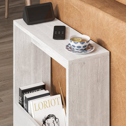 Simpi Modern Side End Table Mocha Grey Multipurpose With Creativeness H 60cm 2 Tier