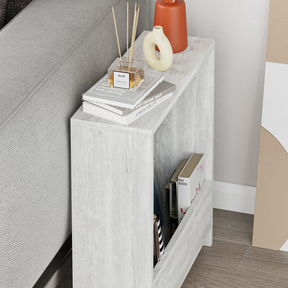 Simpi Modern Side End Table Mocha Grey Multipurpose With Creativeness H 60cm 2 Tier