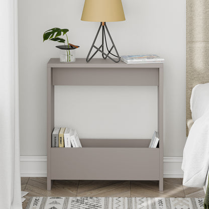 Simpi Modern Side End Table Mocha Grey Multipurpose With Creativeness H 60cm 2 Tier