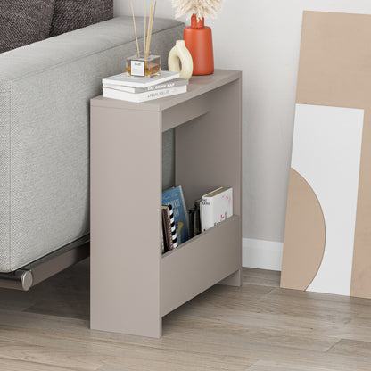 Simpi Modern Side End Table Mocha Grey Multipurpose With Creativeness H 60cm 2 Tier