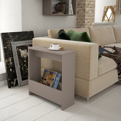 Simpi Modern Side End Table Mocha Grey Multipurpose With Creativeness H 60cm 2 Tier