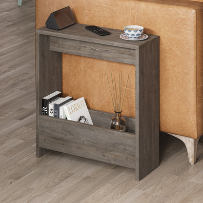 Simpi Modern Side End Table Mocha Grey Multipurpose With Creativeness H 60cm 2 Tier