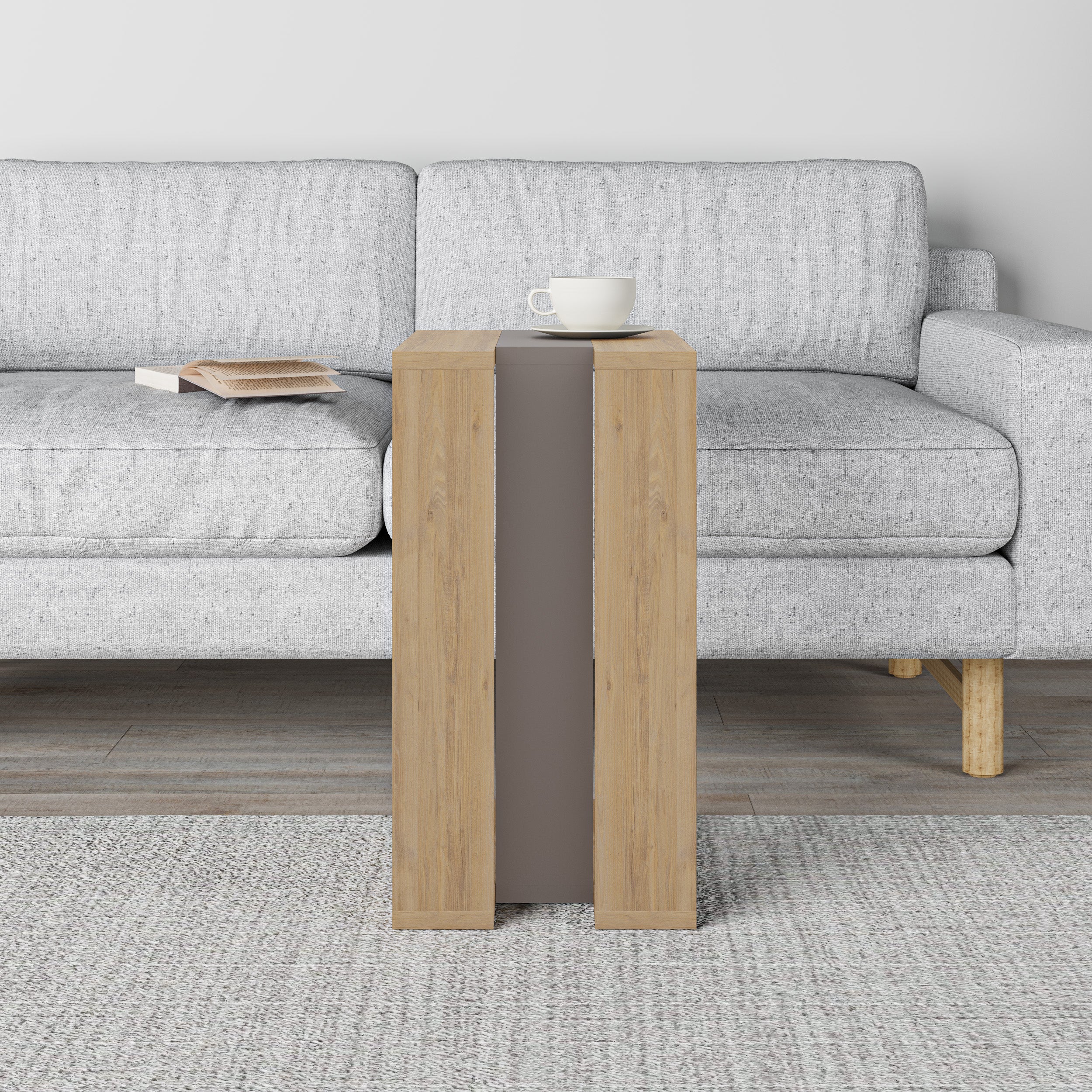 Muju Modern C Shape Table Multipurpose H 57cm – Sapphire Oak,Light Mocha,Sapphire Oak
