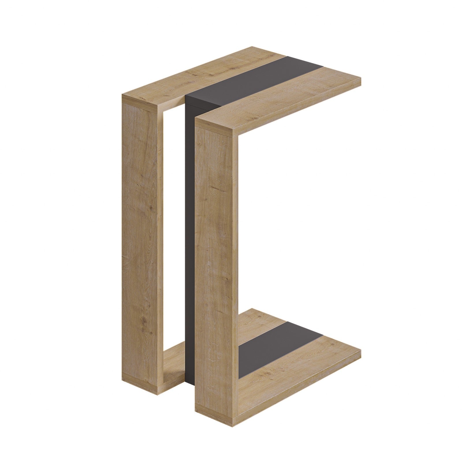 Muju Modern C Shape Table Multipurpose H 57cm – Oak,Anthracite