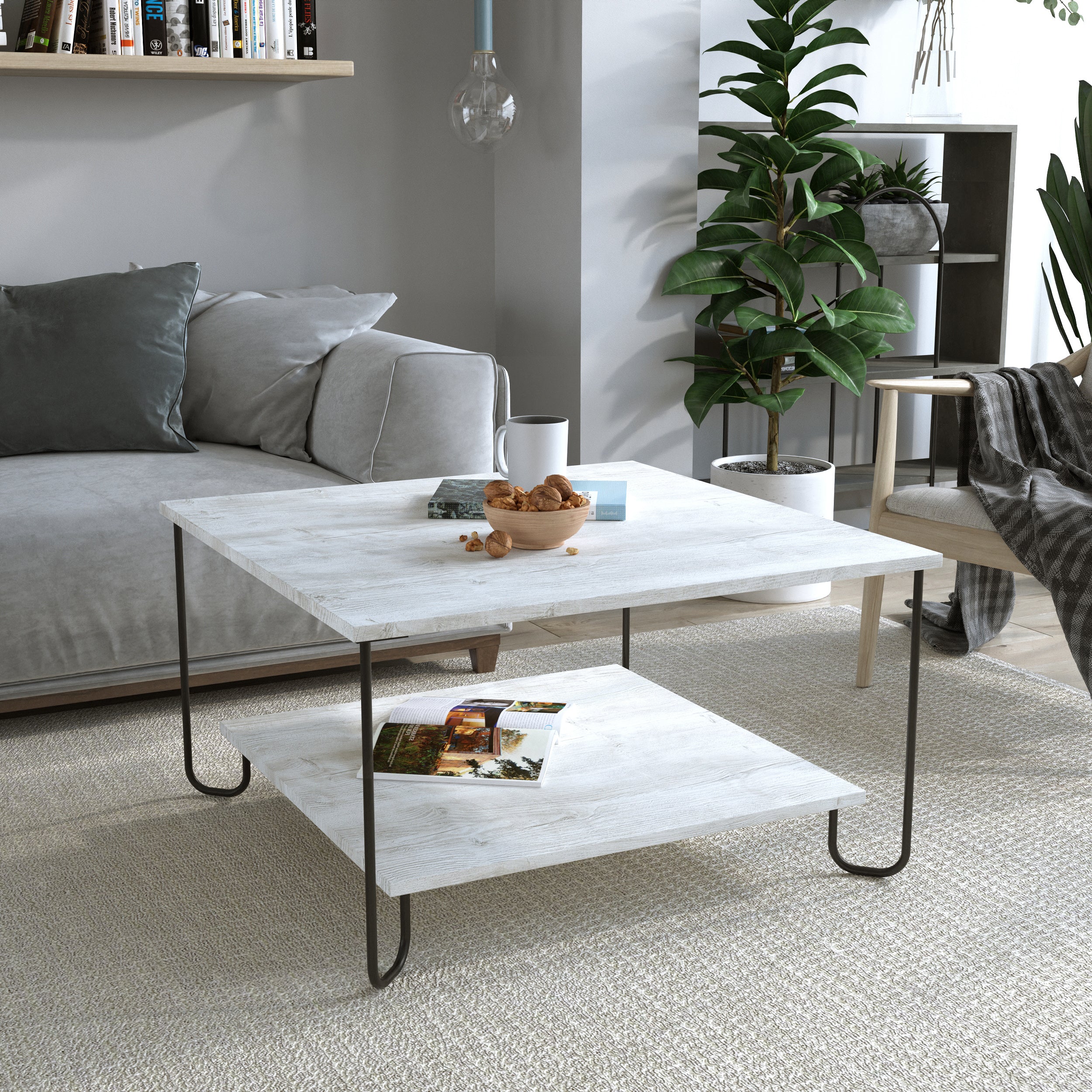 Marbo Modern Coffee Table Multipurpose H 45cm – Ancient White