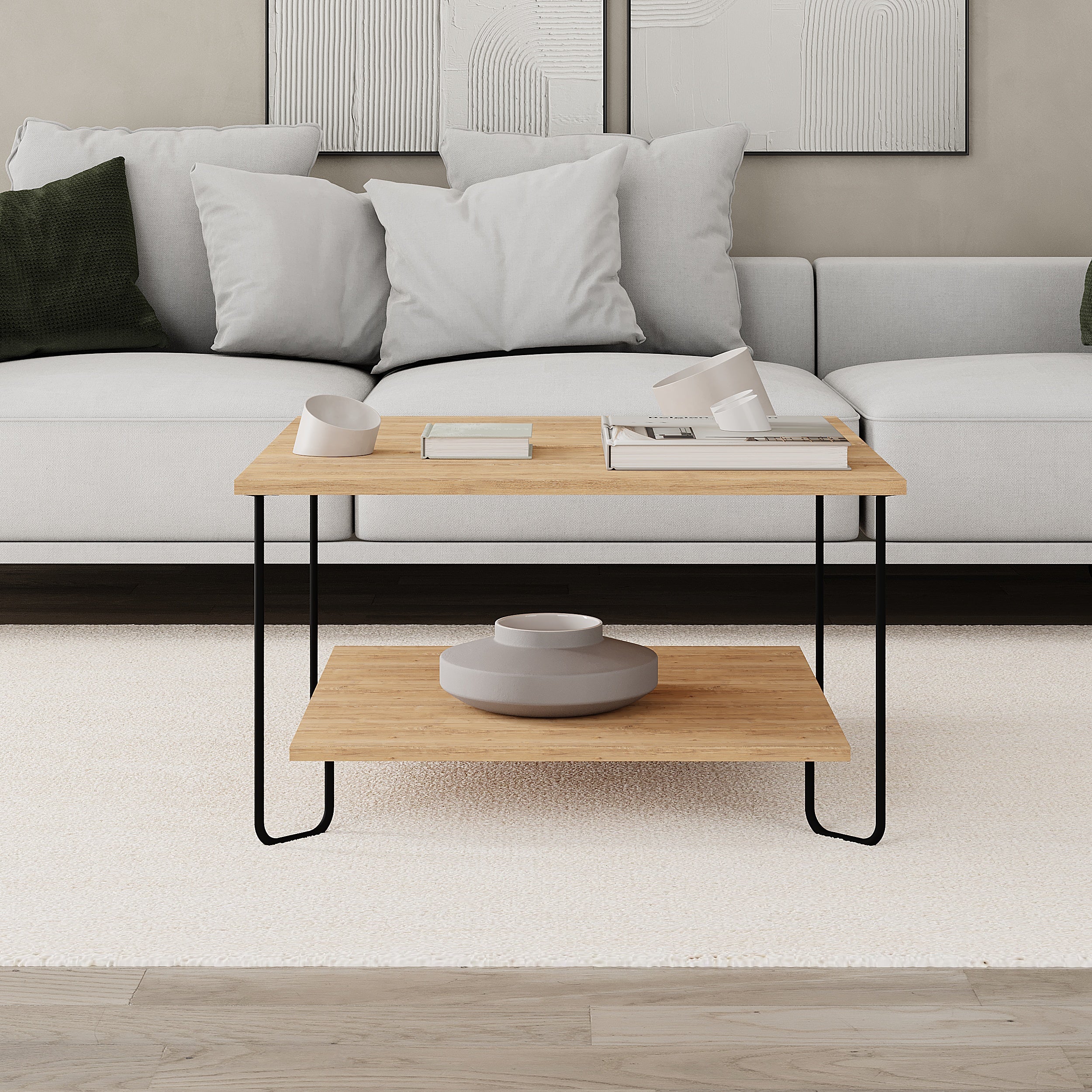 Marbo Modern Coffee Table Multipurpose H 45cm – Oak