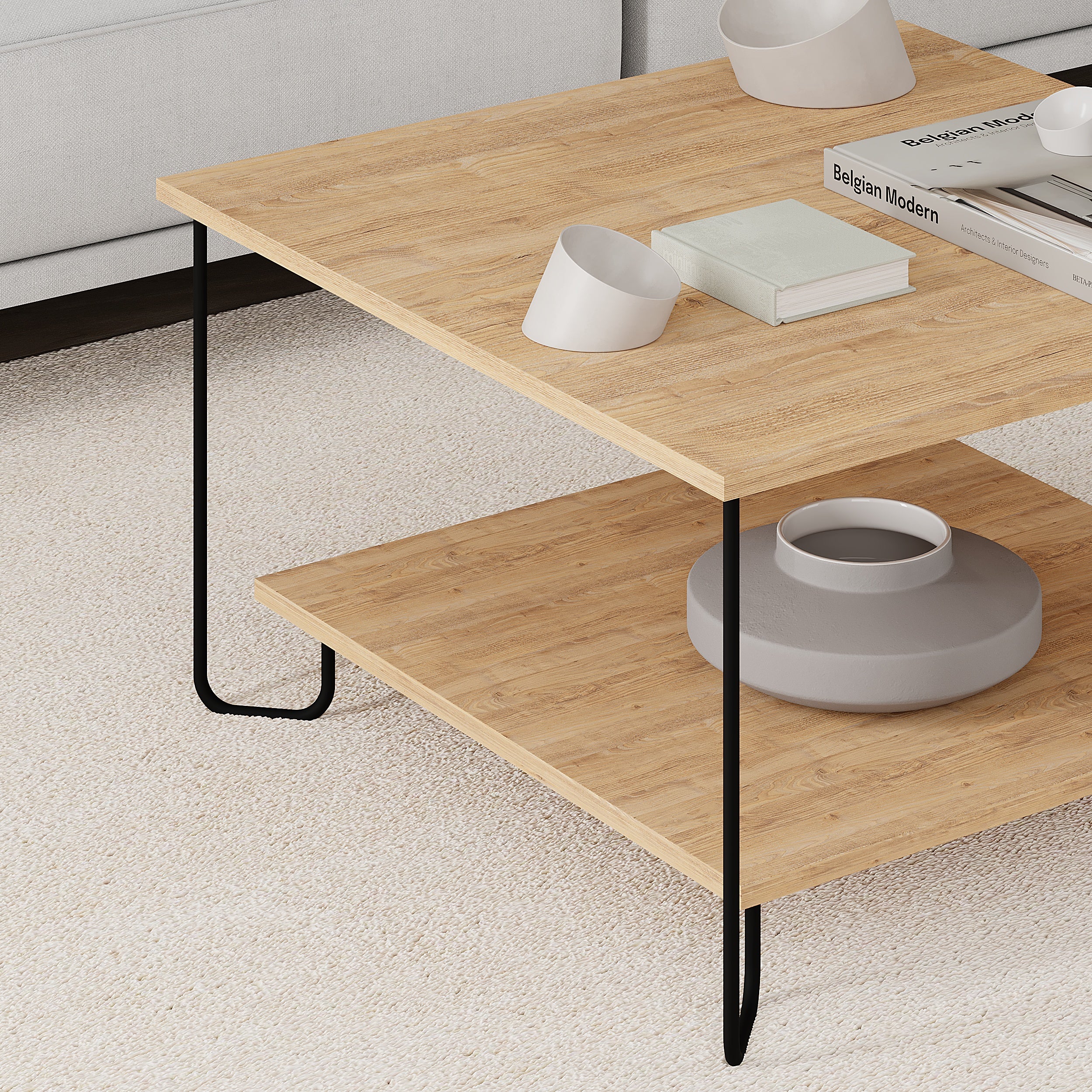 Marbo Modern Coffee Table Multipurpose H 45cm – Oak