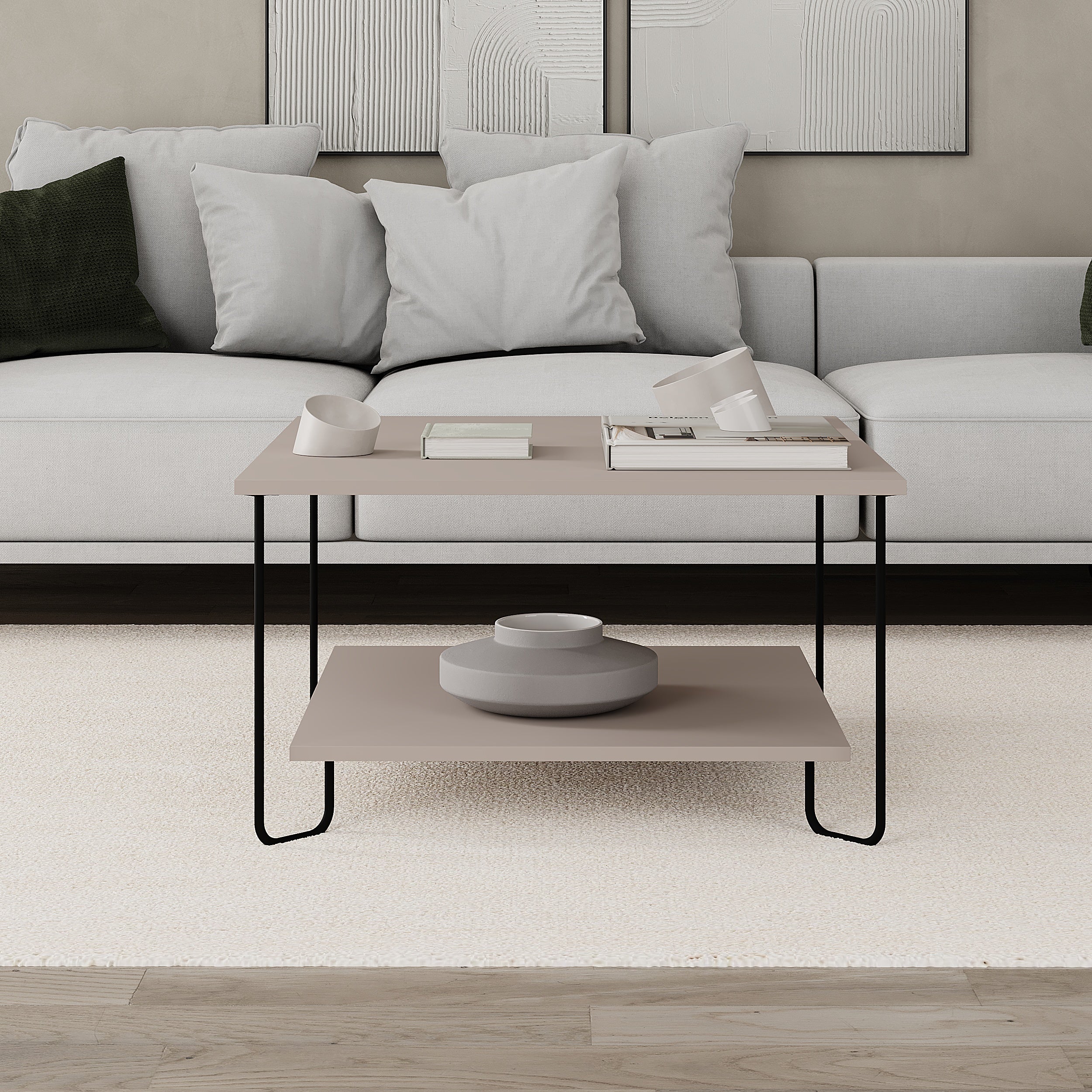 Marbo Modern Coffee Table Multipurpose H 45cm – Light Mocha