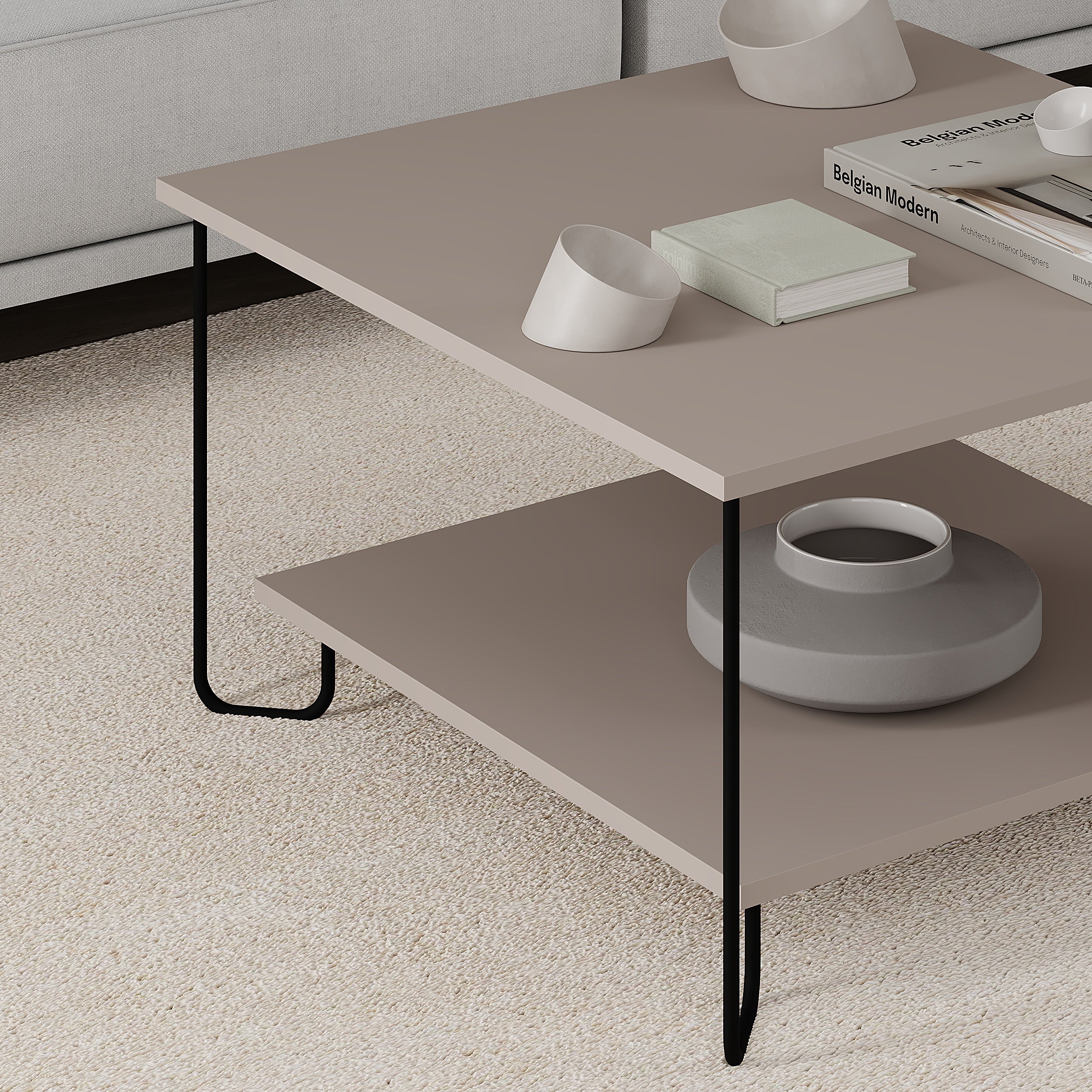 Marbo Modern Coffee Table Multipurpose H 45cm – Light Mocha