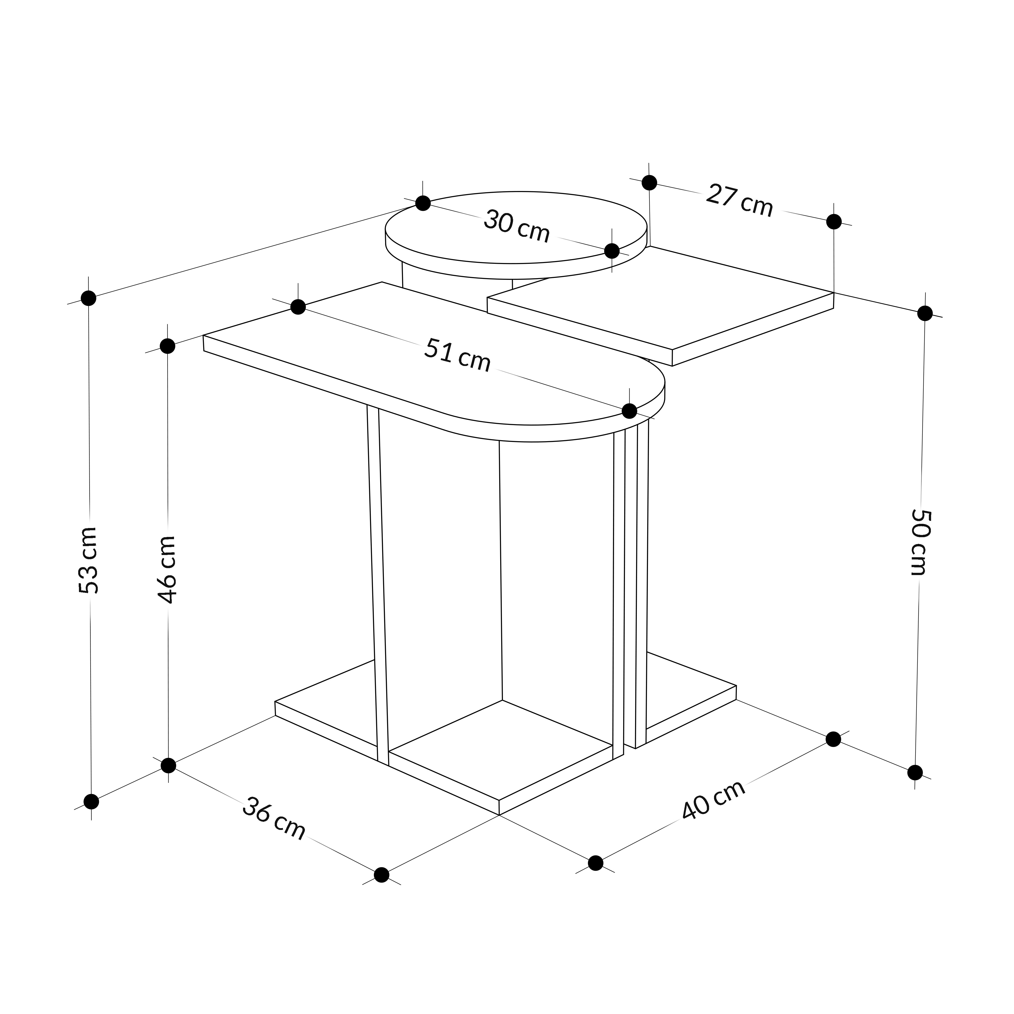 Mund Modern Side End Table Multipurpose With Creativeness H46cm