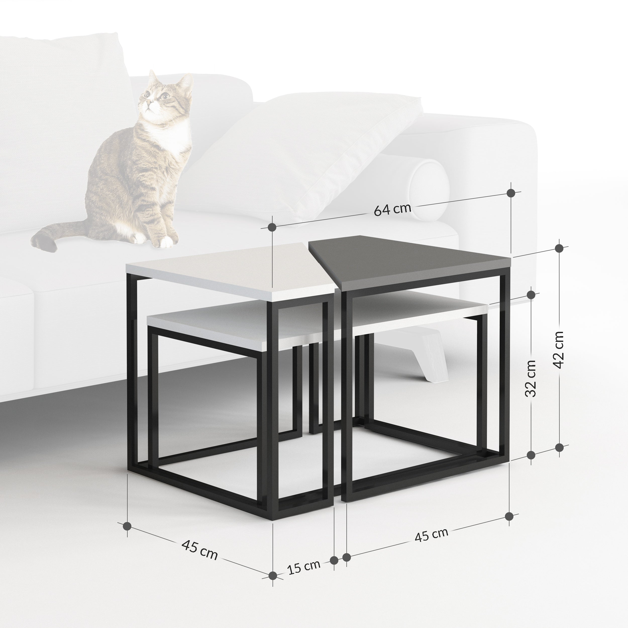 Ohlady Modern Coffee Table Multipurpose H 41.8cm - Decortie