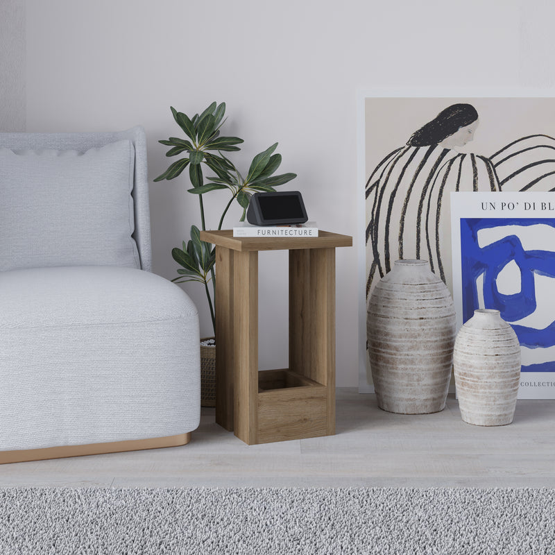 Tasos Side Table – styled room setting – ideal for bedroom or living room – Decortie