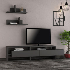 Gara Modern Tv Unit With Storage And Wall Shelf 180cm - Decortie
