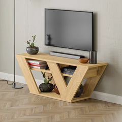 Pipralla Modern TV Stand Multimedia Centre TV Unit With Shelves 110cm