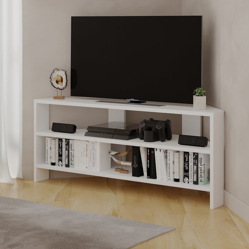 Thales Corner Modern TV Stand Multimedia Centre Corner 110cm - Decortie