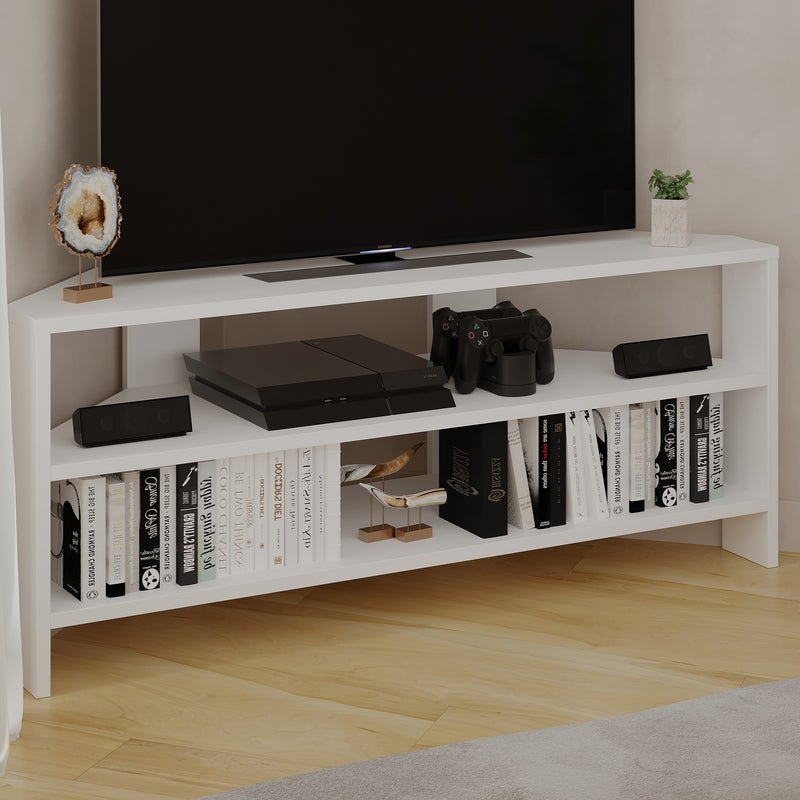 Thales Corner Modern TV Stand Multimedia Centre Corner 110cm - Decortie