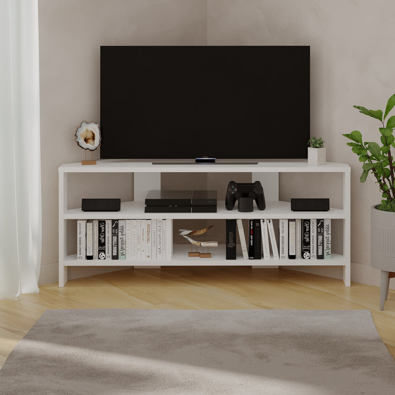 Thales Corner Modern TV Stand Multimedia Centre Corner 110cm - Decortie