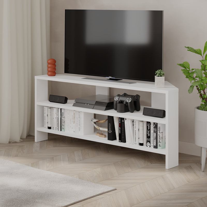 Thales Corner Modern TV Stand Multimedia Centre Corner 110cm - Decortie