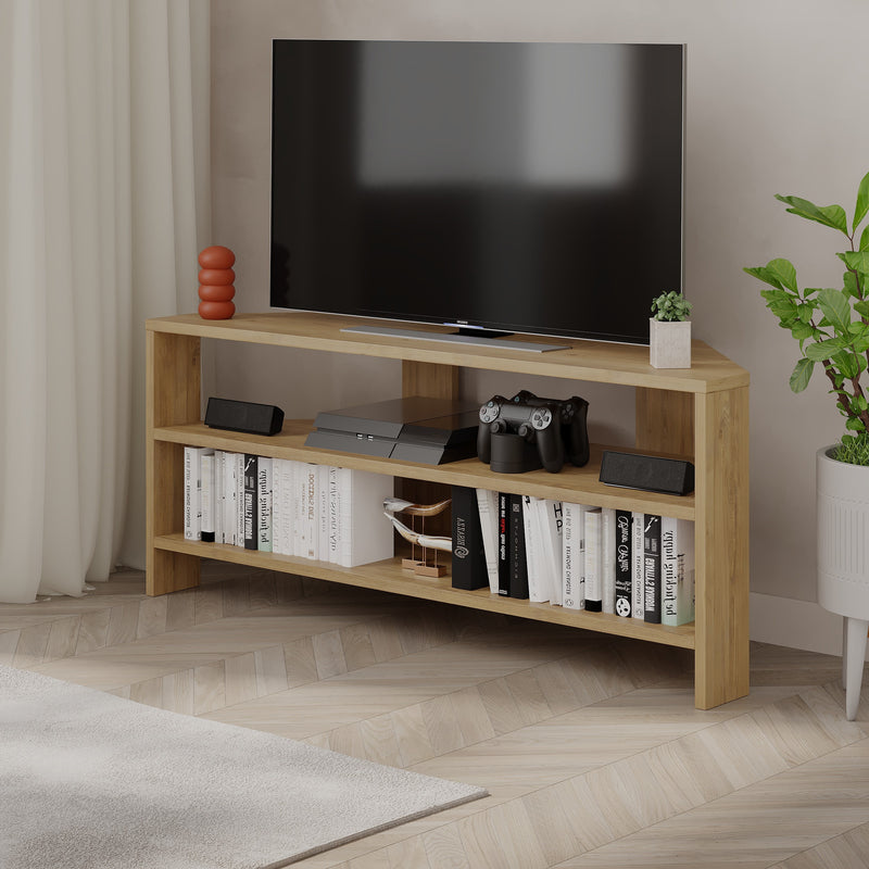 Thales Corner Modern TV Stand Multimedia Centre Corner 110cm - Decortie