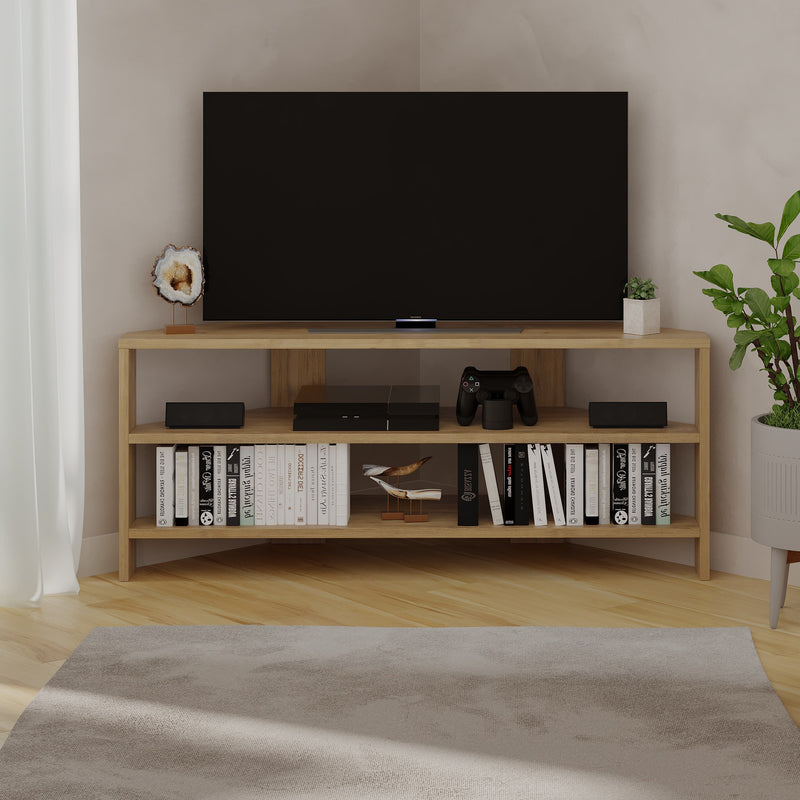 Thales Corner Modern TV Stand Multimedia Centre Corner 110cm - Decortie