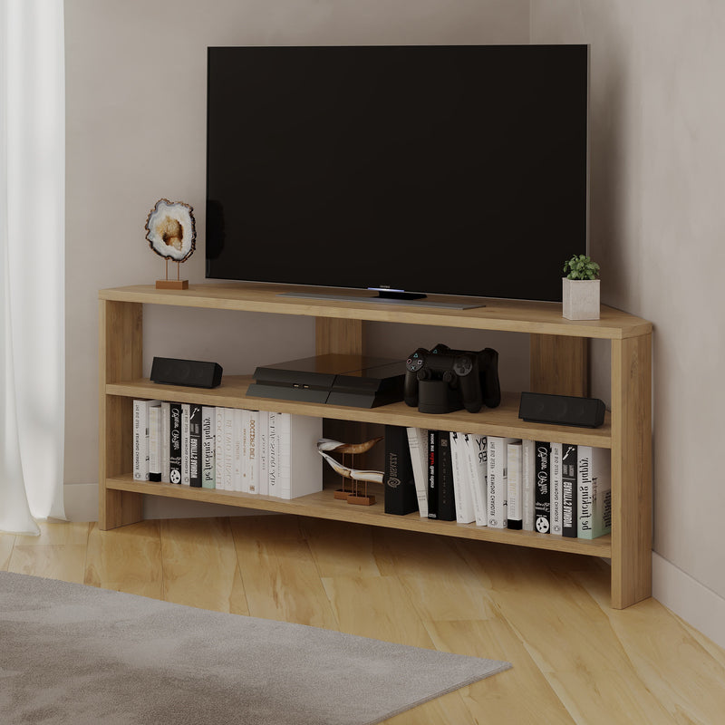 Thales Corner Modern TV Stand Multimedia Centre Corner 110cm - Decortie
