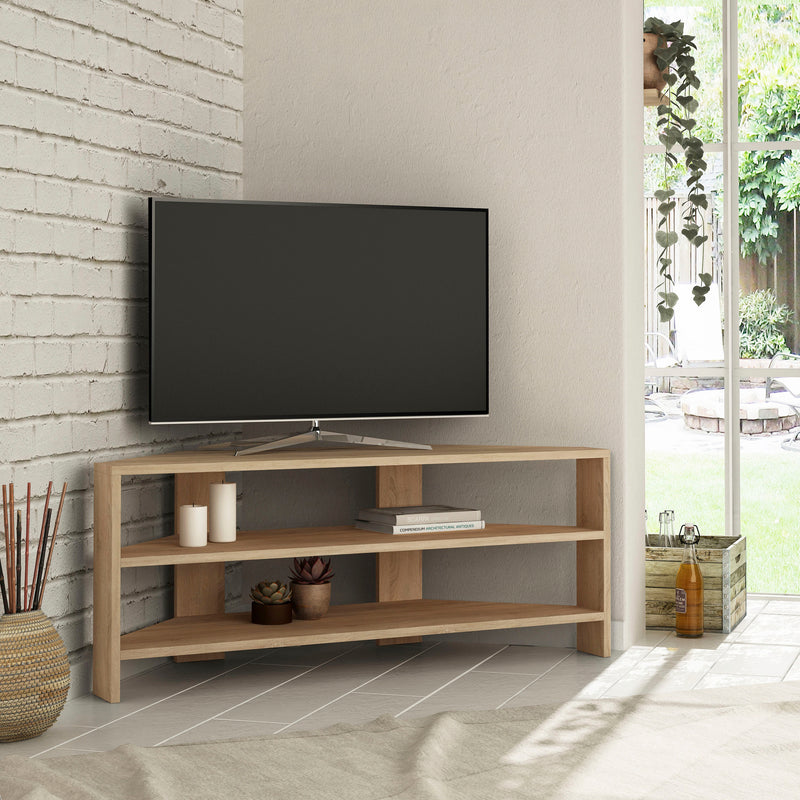 Thales Corner TV Stand 110cm – styled in living room – Decortie