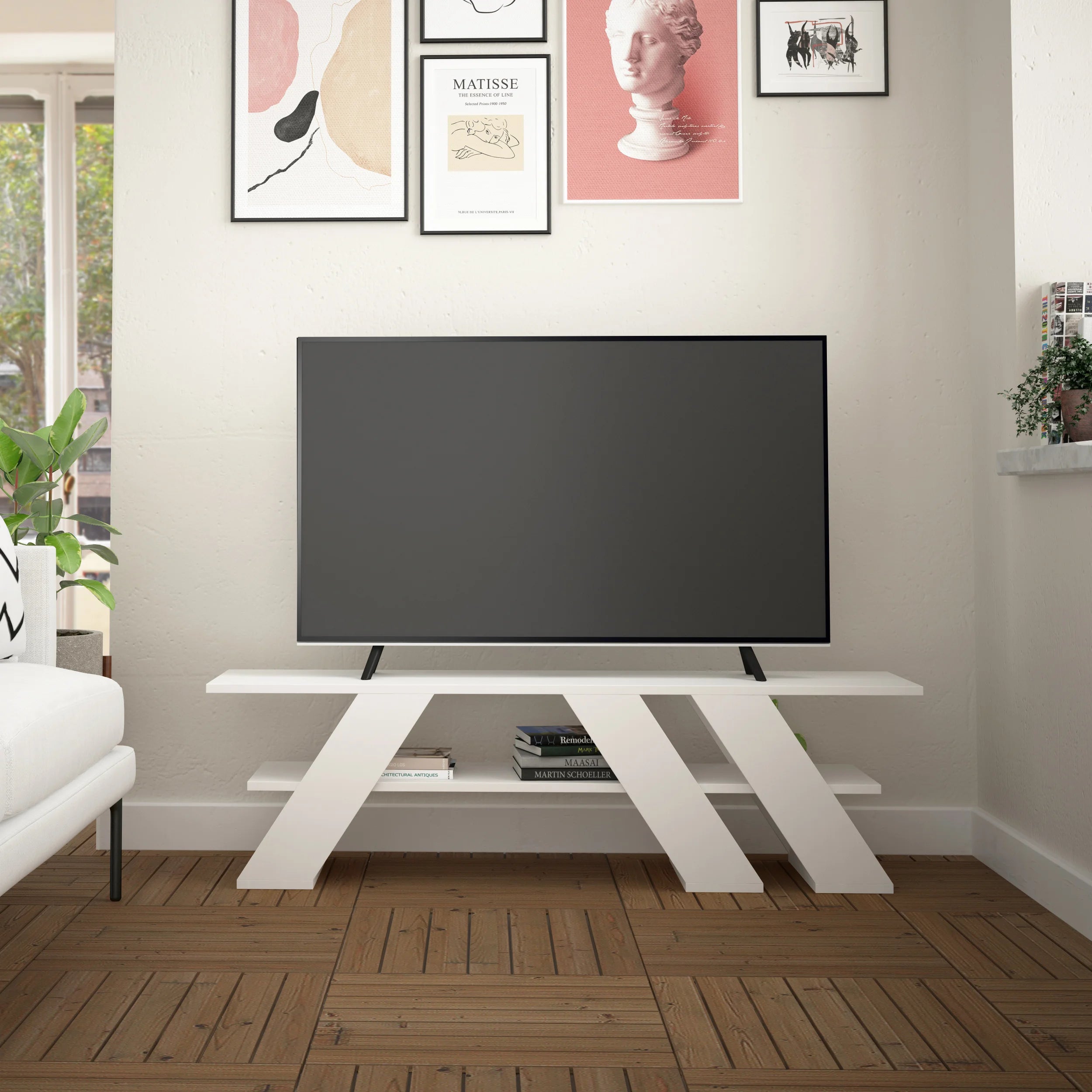 Fella Modern TV Stand Multimedia Centre TV Unit With Shelves 140cm