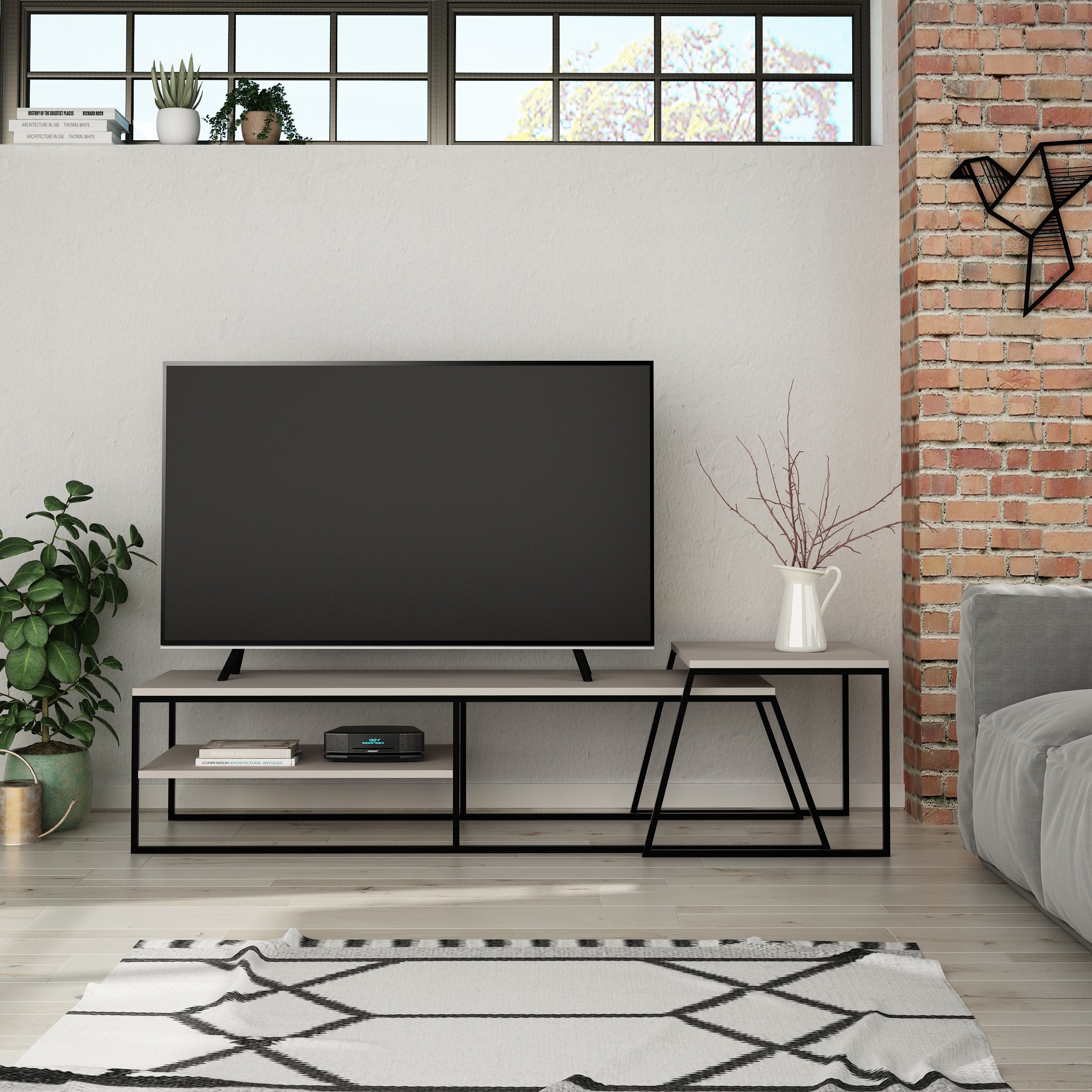 Pal Modern TV Stand Multimedia Centre With Storage Cabinet 163cm - Decortie