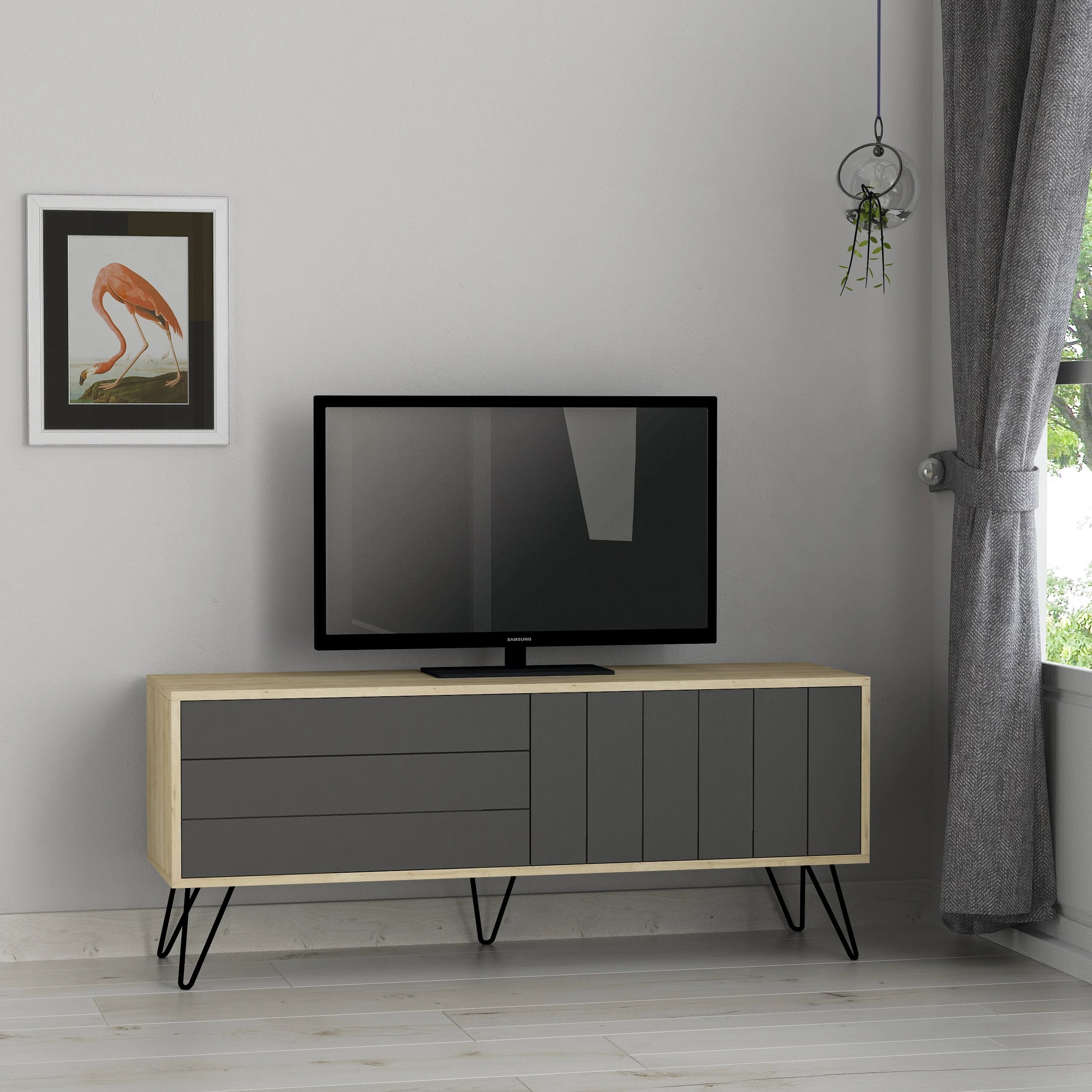 Picadilly Modern TV Stand Multimedia Centre With Storage Cabinet 139cm