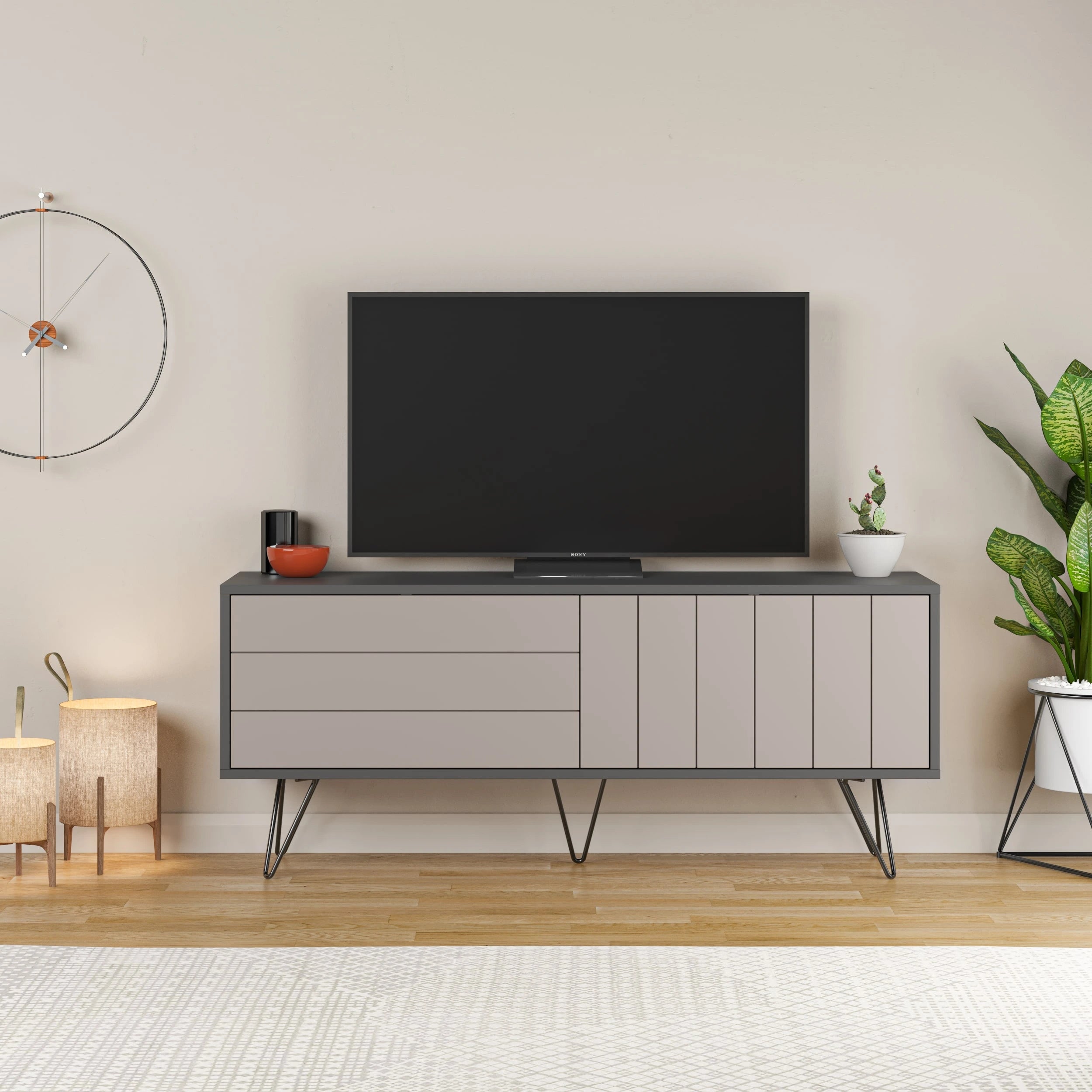 Picadilly Modern TV Stand Multimedia Centre With Storage Cabinet 139cm