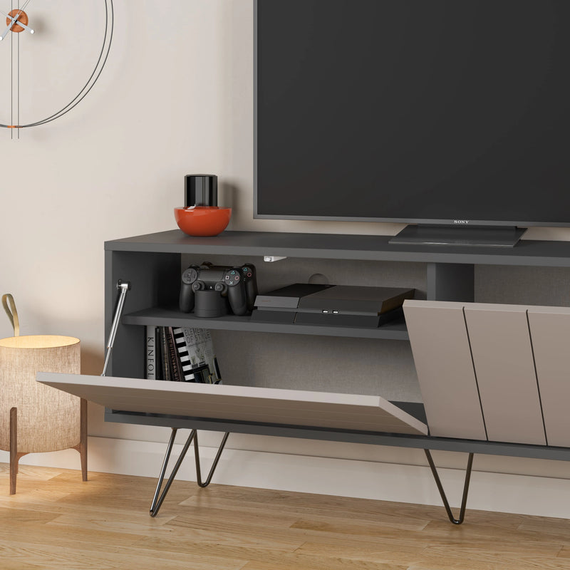 Picadilly TV Stand 139cm open storage close-up – Decortie