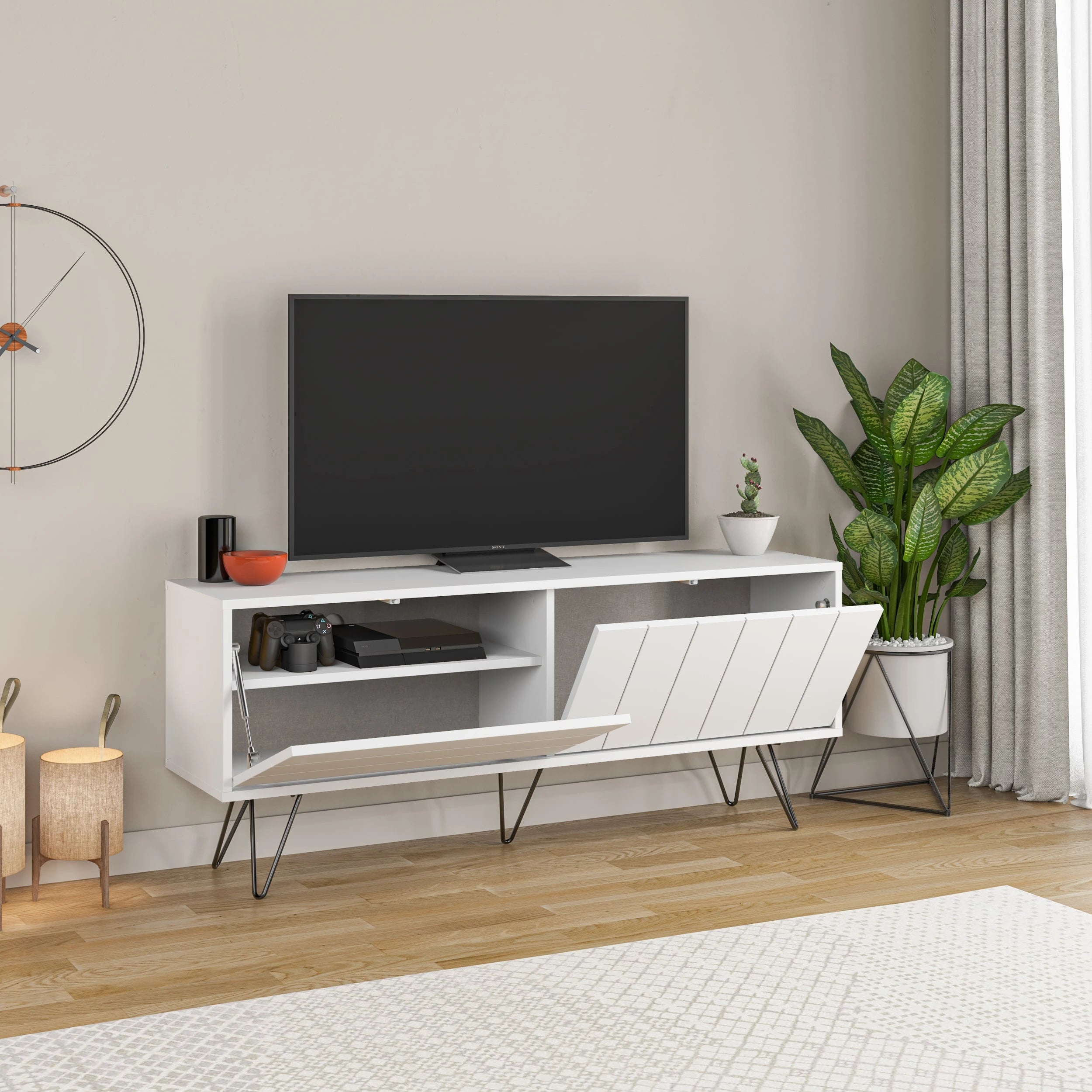 Picadilly Modern TV Stand Multimedia Centre With Storage Cabinet 139cm