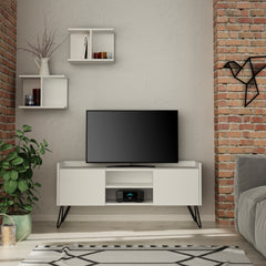 Klappe Modern TV Stand With Storage And Wall Shelf 126 cm - Decortie
