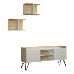 Klappe Modern TV Stand With Storage And Wall Shelf 126 cm - Decortie