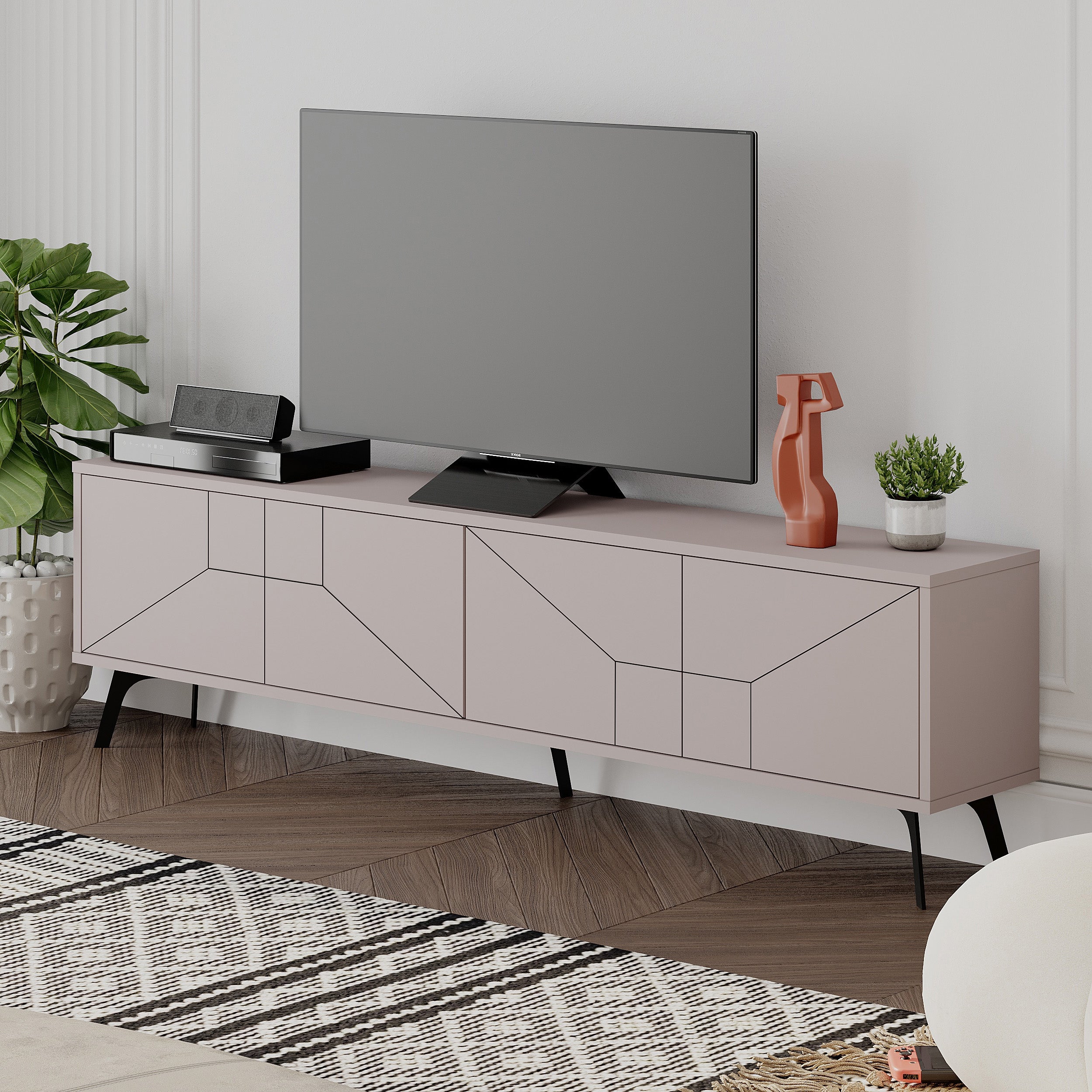 Dune TV Stand 180cm – styled in living room – Decortie