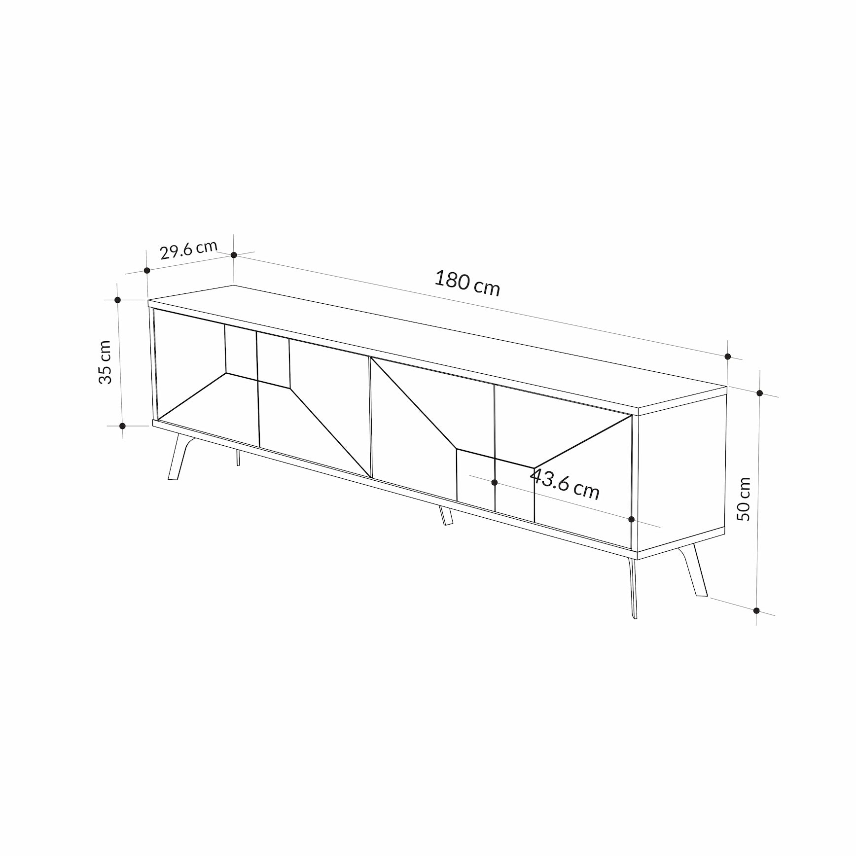 Dune TV Stand 180cm dimensions – Decortie