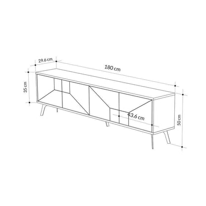 Dune Modern TV Stand Multimedia Centre TV Unit With Storage Cabinet 180cm