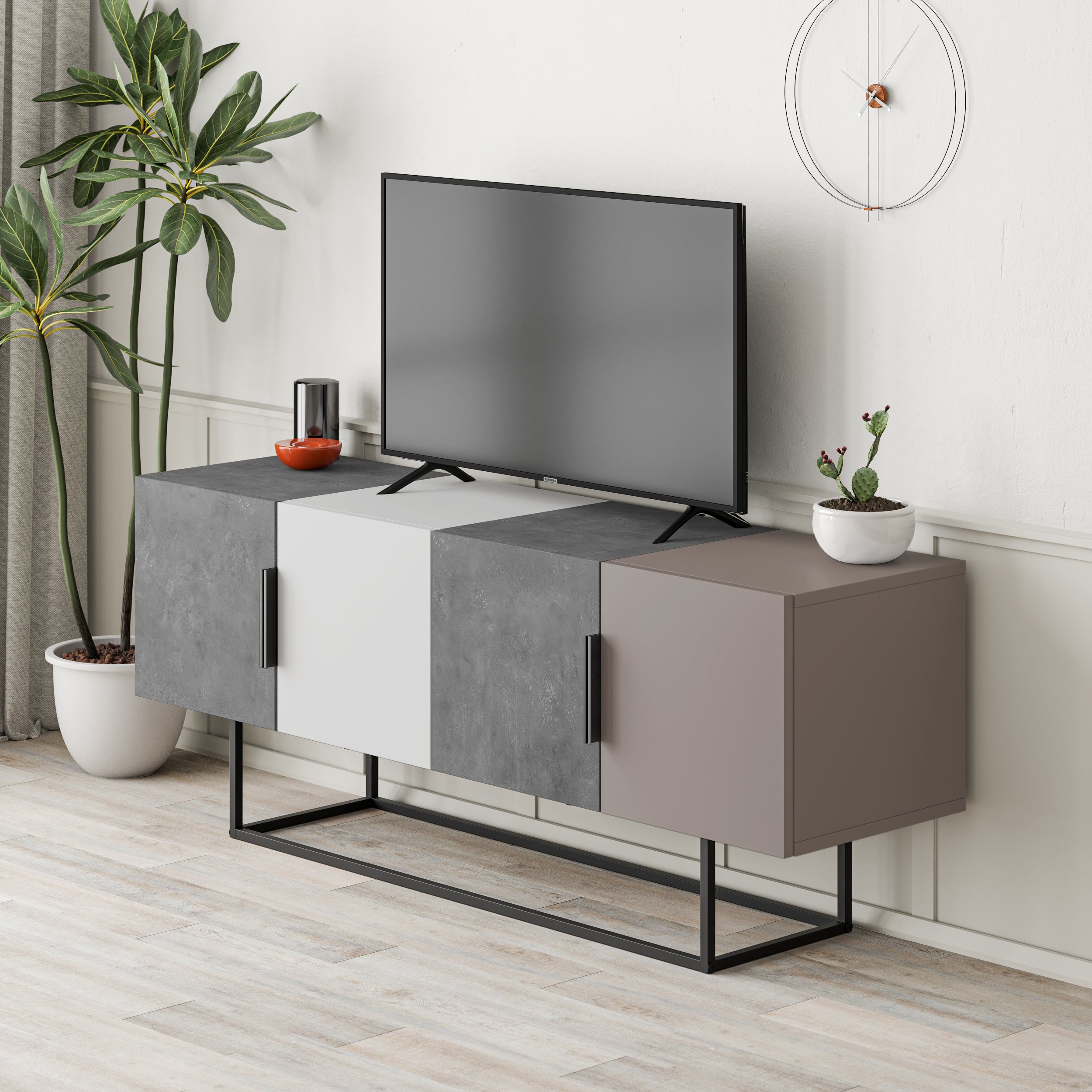 Tontini Modern TV Stand Multimedia Centre - Decortie