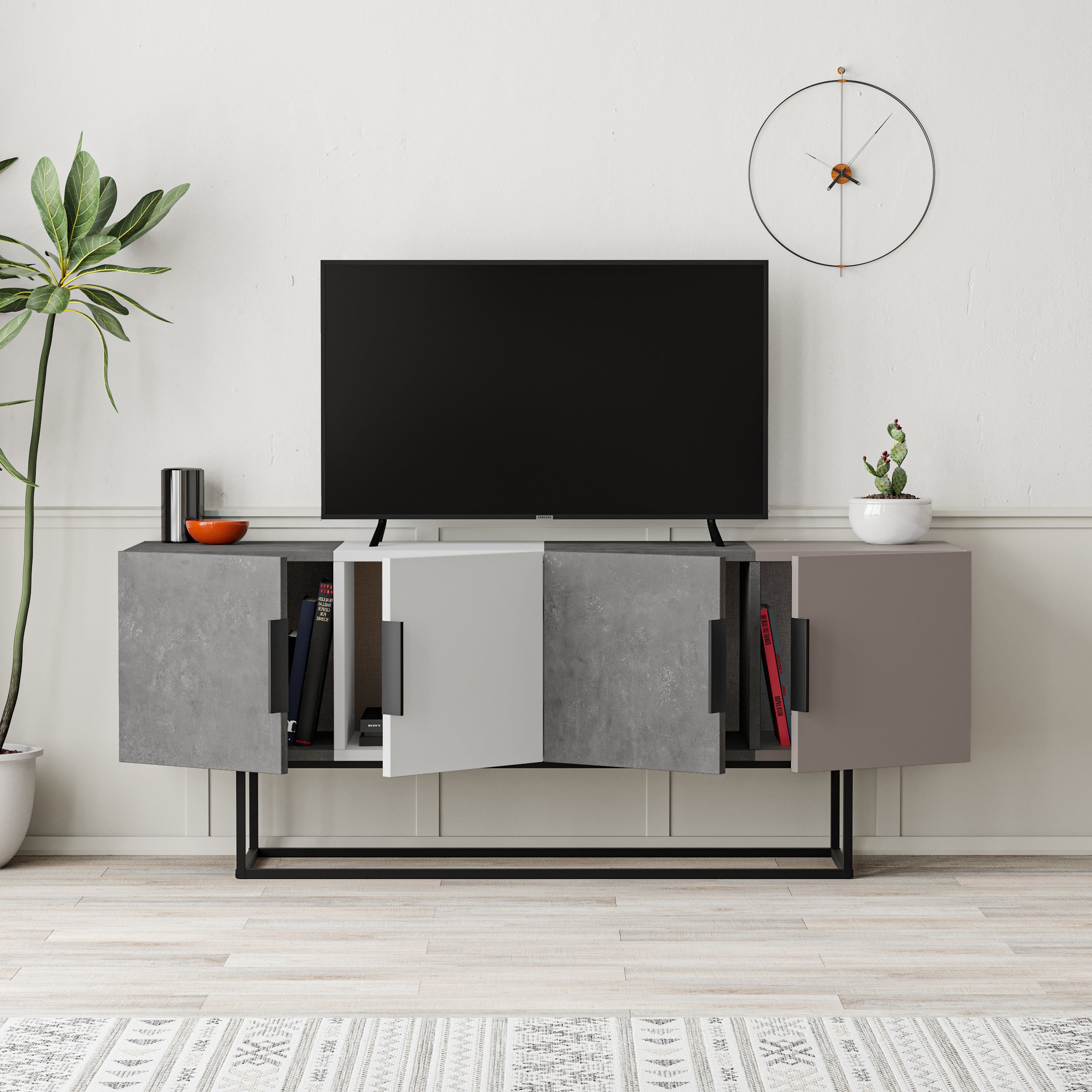 Tontini Modern TV Stand Multimedia Centre - Decortie