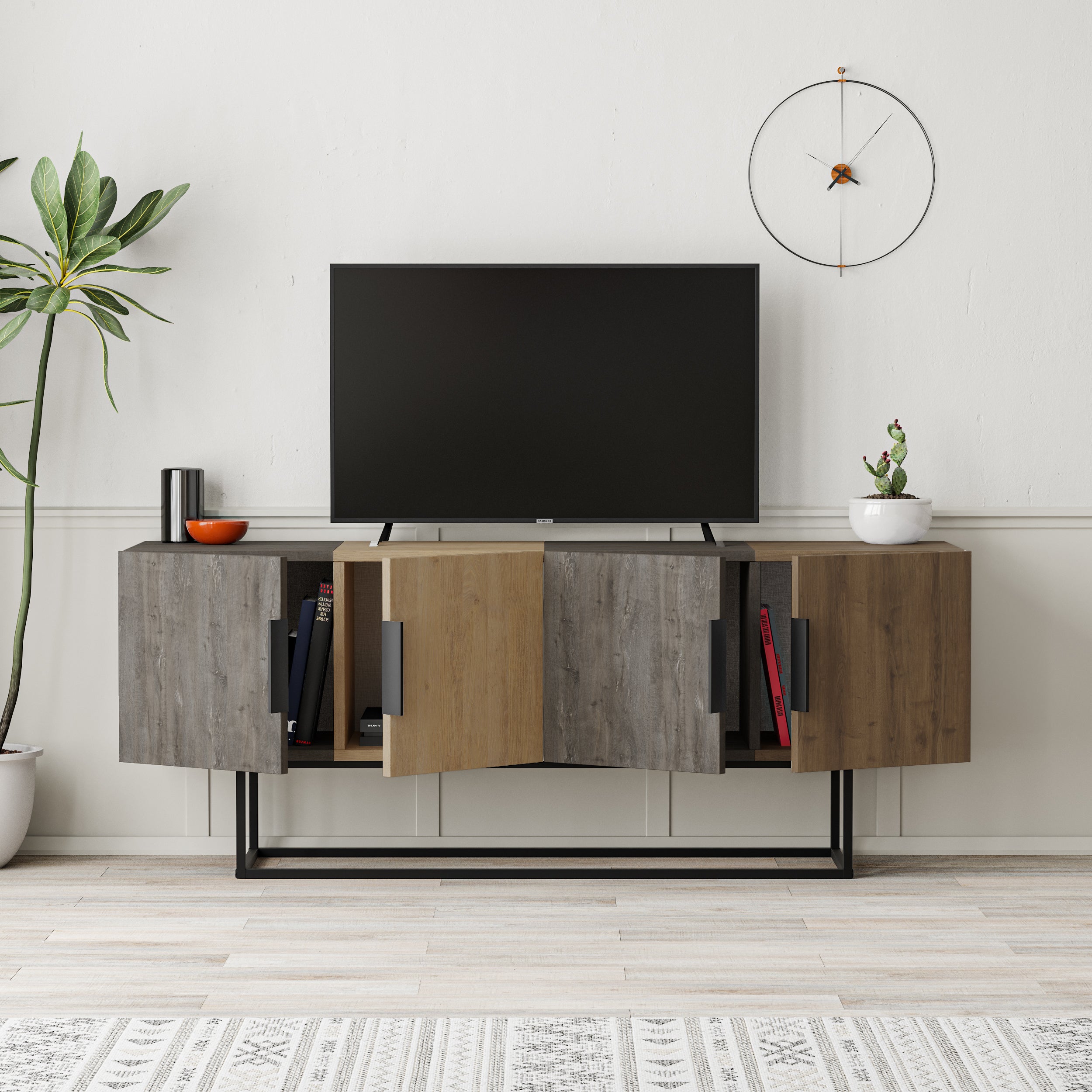 Tontini Modern TV Stand Multimedia Centre - Decortie