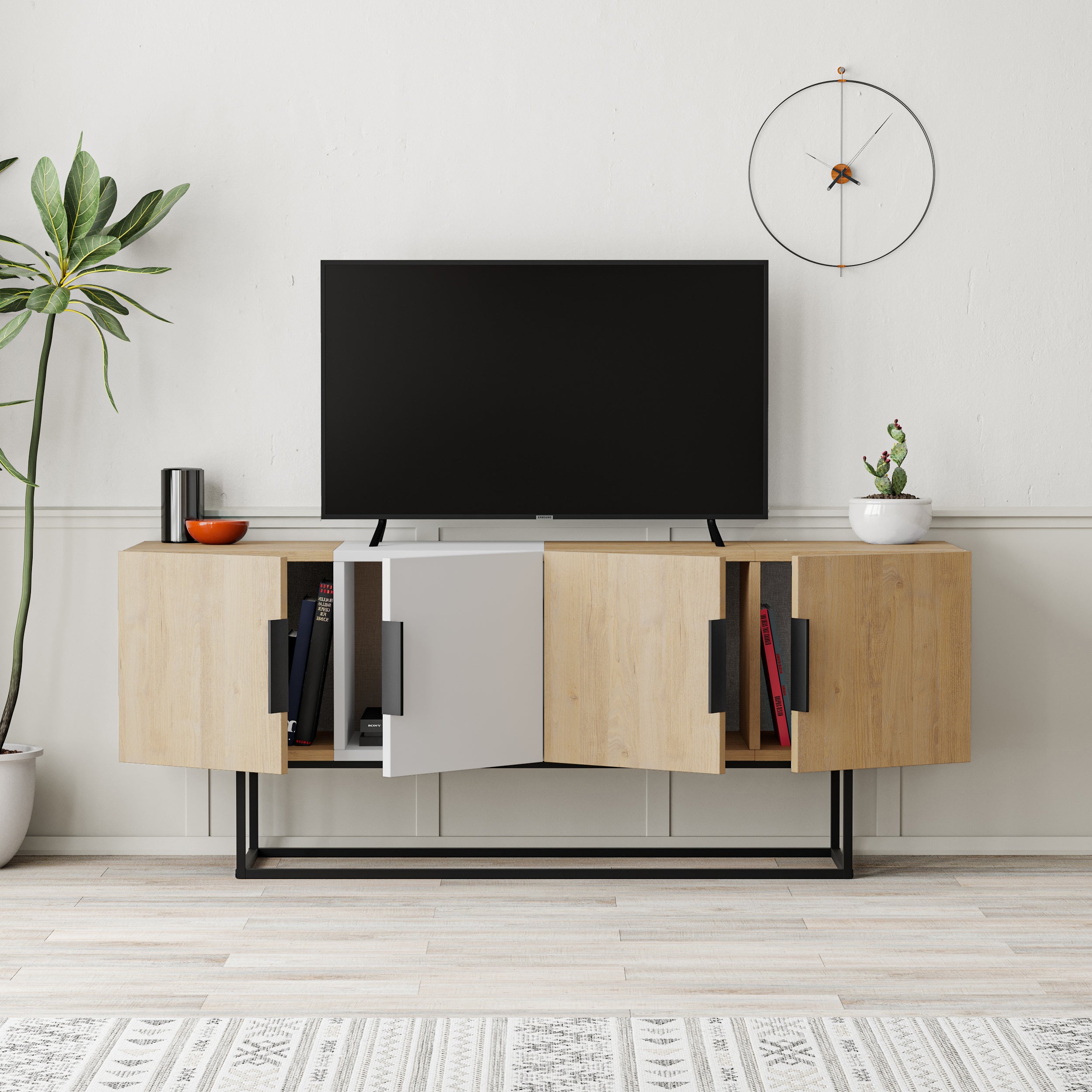 Tontini Modern TV Stand Multimedia Centre - Decortie