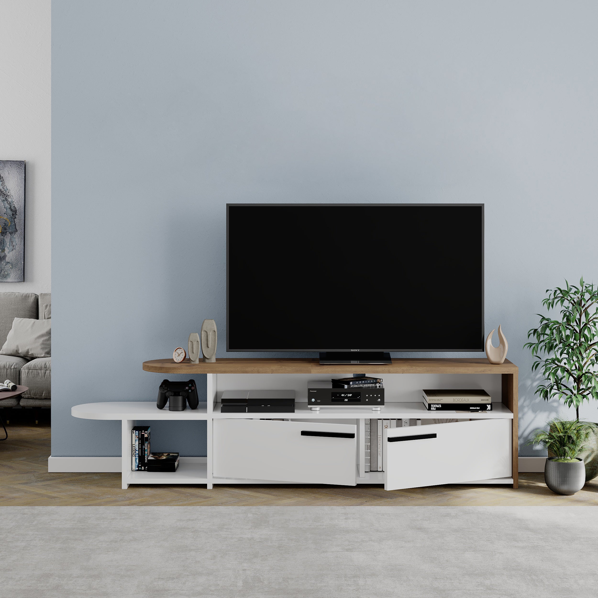 Lyra Modern TV Stand Multimedia Centre TV Unit With Storage Cabinet 167cm - Decortie