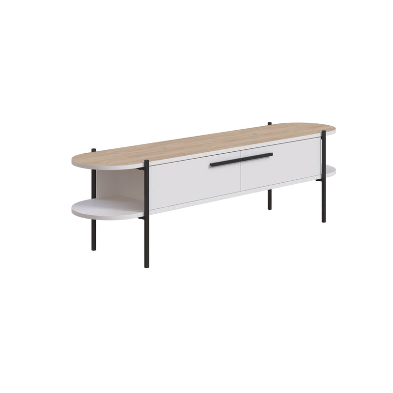 Otis Modern TV Stand Multimedia Centre Metal Leg Storage 160cm - Decortie